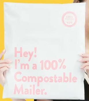  Customized Biodegradable Poly PLA Mailers Mailing Bag with Custom logo Printed	