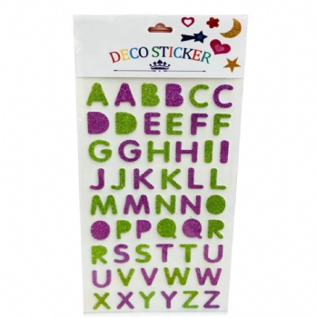 Custom Multicolored Acrylic Adhesive EVA Foam Glitter Alphabet Stickers Sheet Low Noise Reinforced Soft Die Cut