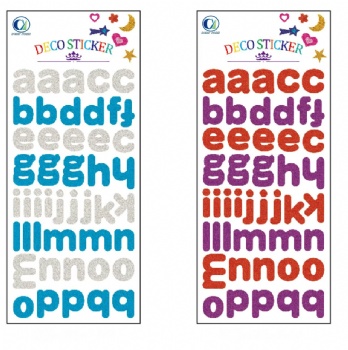  Custom Multicolored Acrylic Adhesive EVA Foam Glitter Alphabet Stickers Sheet Low Noise Reinforced Soft Die Cut	