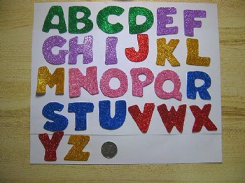  Custom Multicolored Acrylic Adhesive EVA Foam Glitter Alphabet Stickers Sheet Low Noise Reinforced Soft Die Cut	