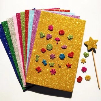  Self Adhesive A4 Glitter  Foam Paper Used for Christmas Gift Box Packaging Birthday Party Decoration DIY Projects	