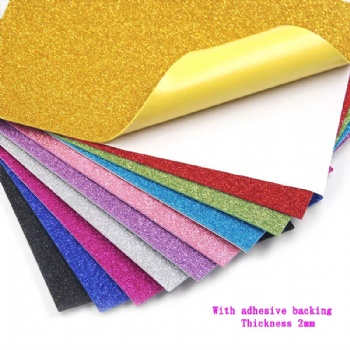  Self Adhesive EVA Glitter  Foam Sheet  Used for Christmas Gift Box Packaging Birthday Party Decoration DIY Projects	