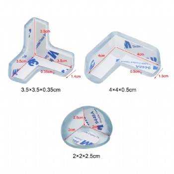  Baby Safety Products Adhesive Plastic Cover Table  Round and Square Transparent Edge Silicone Corner Guard Protector	