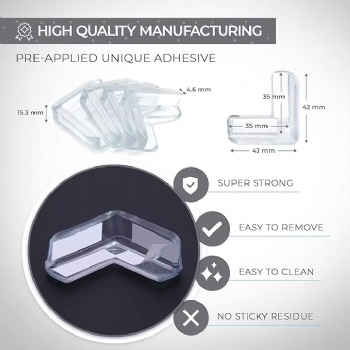  Baby Safety Products Adhesive Plastic Cover Table  Round and Square Transparent Edge Silicone Corner Guard Protector	