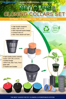  Clone Collars, Neoprene Inserts 2 Inch for Clone Machines and 2 in Net Pots in Hydroponic Systems Green Color 75 Pack (6-Colors-	
