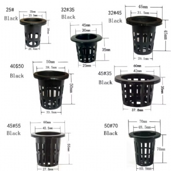  Hydroponic Plastic Net Pot  2 Inch 3 Inch 5 Inch Etc  in Black and White	