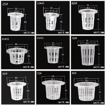  Hydroponic Plastic Net Pot  2 Inch 3 Inch 5 Inch Etc  in Black and White	
