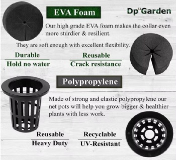  60-Piece Cloning Collar Inserts 10-Pack 2 Inch Net Pots Mixed Colors Premium Grade PE Foam for Garden Clone Compatible 2 Inch	