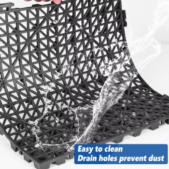  Interlocking Rubber Floor Drain Holes Non-Slip Splicing Drainage Mats for Deck, Kitchen, Drain Pool, Sauna Bath, Indoor Outdoor	