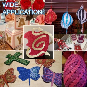  Colorful Handmade Crafts Glitter Foam Sheet  Used for Christmas Gift Box Packaging Birthday Party Decoration DIY Projects	